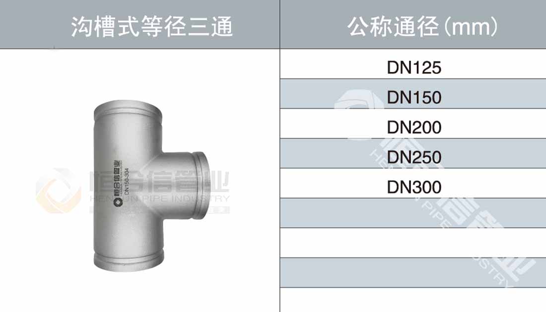 溝槽式（shì）等徑三通參數1